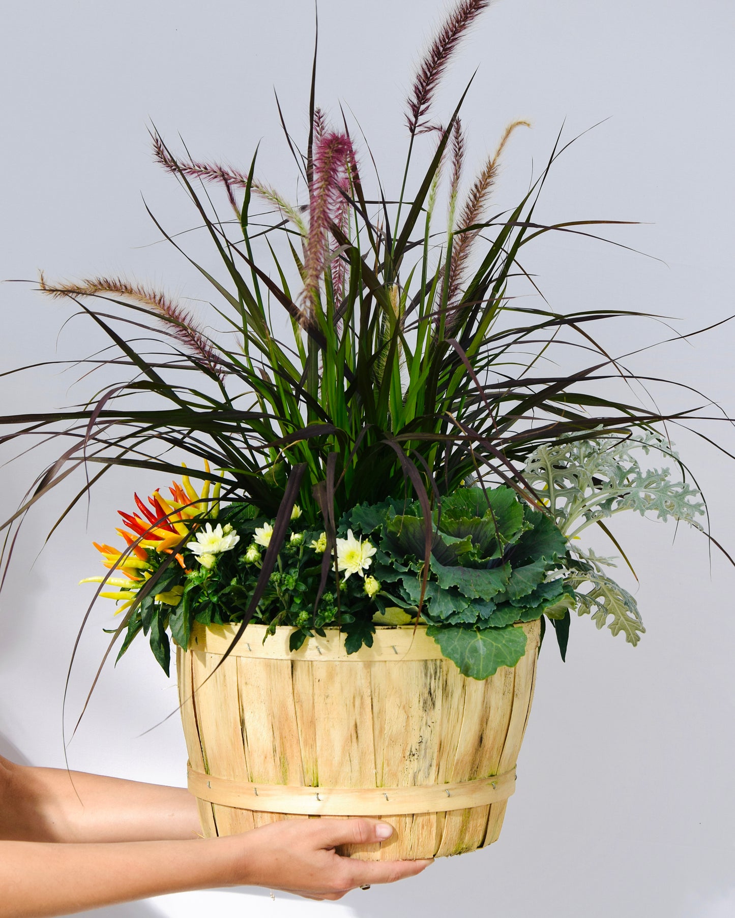 10" Fall Planter - Wood Basket