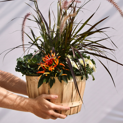 10" Fall Planter - Wood Basket