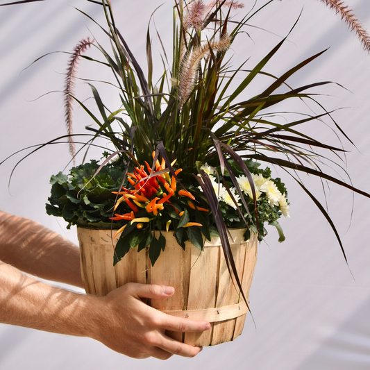 10" Fall Planter - Wood Basket