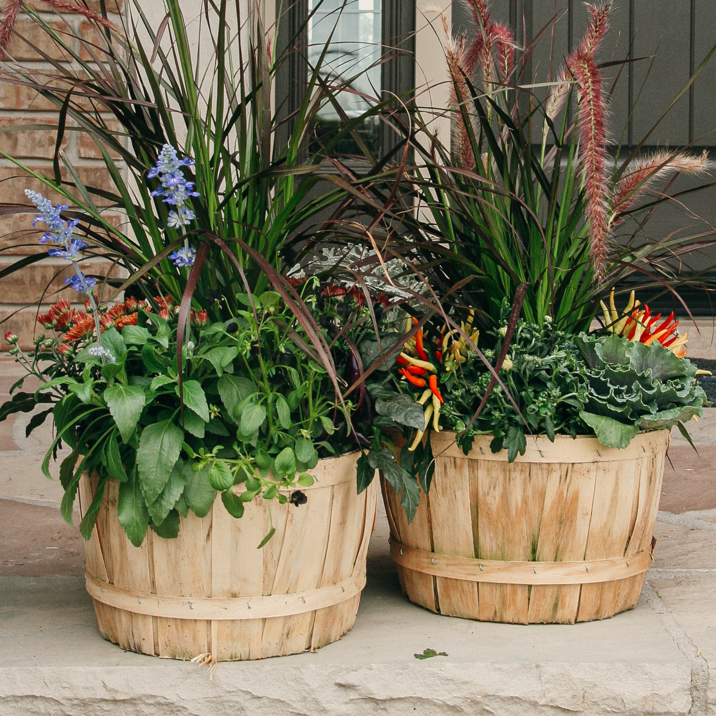 Jardinière d'automne de 25 cm - Panier en bois