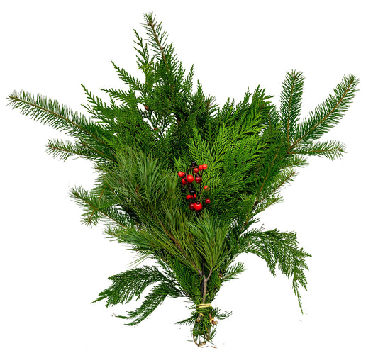 Premium Evergreen Bouquet - Fresh Cut Holiday Arrangement