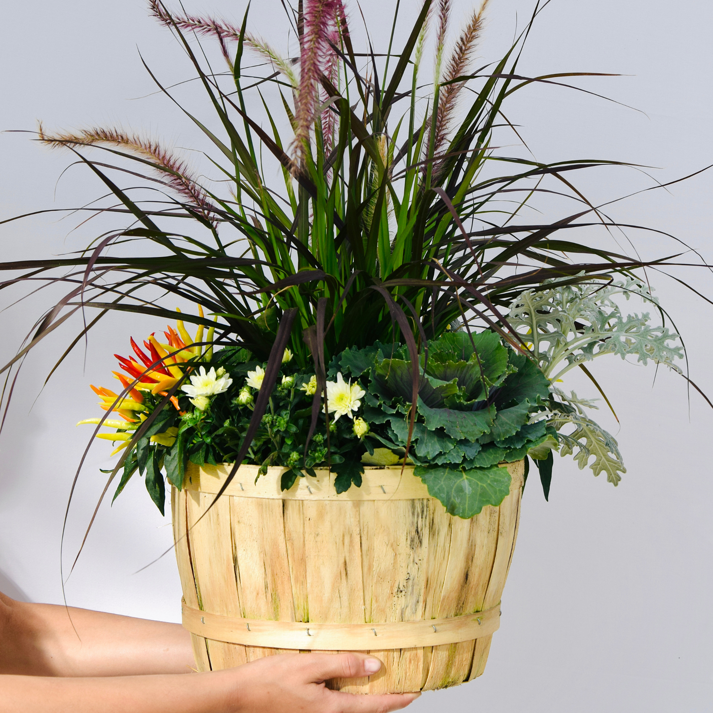 10" Fall Planter - Wood Basket