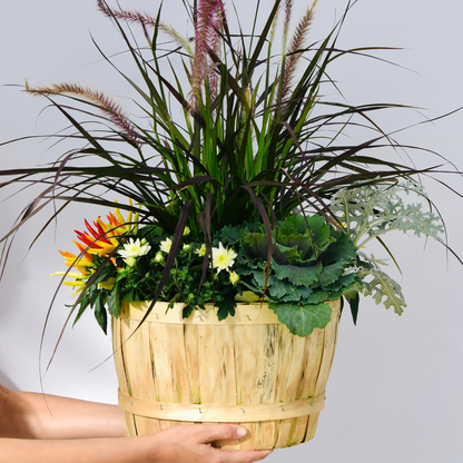 10" Fall Planter - Wood Basket