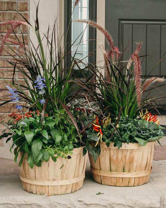 10" Fall Planter - Wood Basket