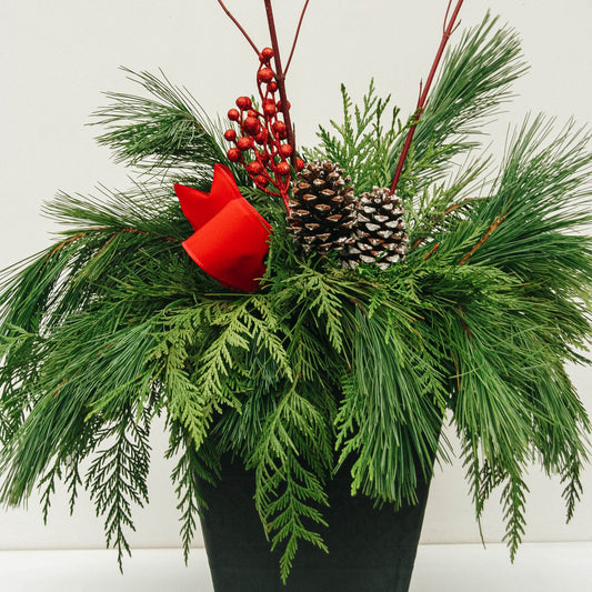 Classic Winter Porch Pot