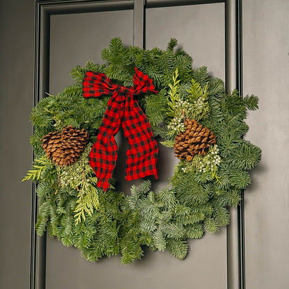 Cabin Christmas Wreath - 24 Inch