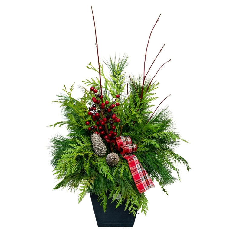 Classic Winter Porch Pot