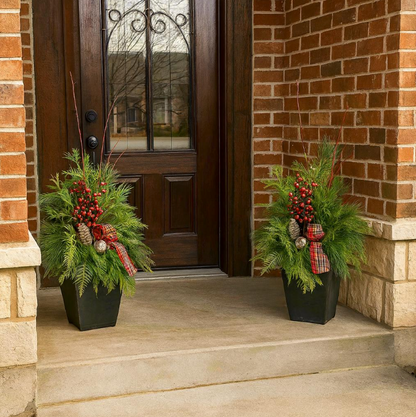 Classic Winter Porch Pot