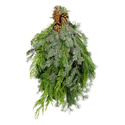 Traditional Evergreen Door Swag - 28 Inch