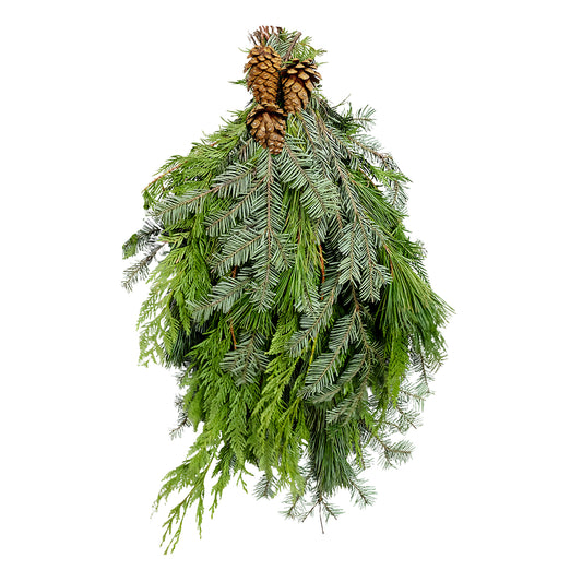 Traditional Evergreen Door Swag - 28 Inch