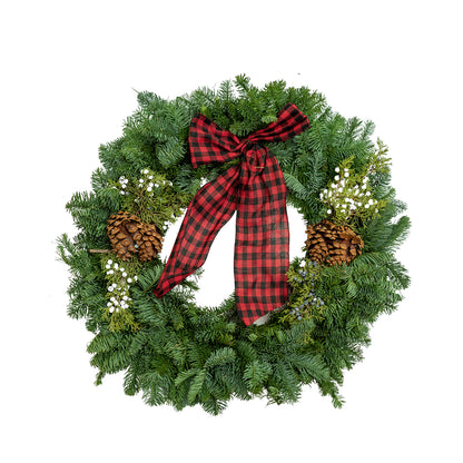 Cabin Christmas Wreath - 24 Inch